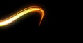 Light wave trail effect, orange neon glow trace, energy flash and fire light path. Magic glow swirl of optical fiber and bright