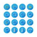 Light weather flat icon set long shadow