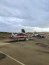 Light-weight parked outside the hanger of Aero club in Toulouse - Losbordes. Royalty Free Stock Photo