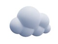 Light white 3d cloud icon cute rendering. Render soft round cartoon fluffy cloud icon shape illustration isolated transparent png