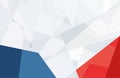 Light white geometric angular background. Blue and red geometric shapes