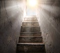 Steps from the dark basement to the light Royalty Free Stock Photo