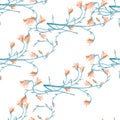 Light wildflowers seamless pattern, vintage summer fabric for dress, bedding and home textiles