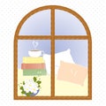 Light window city romance coffee break vector