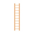 Light Wooden Step Ladder Standing Straight Vector Illustration