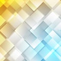 Light yellow and blue glossy squares abstract tech background Royalty Free Stock Photo