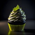 Light and Zesty Lemon Cupcakes with Whipped Cream Frosting - Generative AI Royalty Free Stock Photo