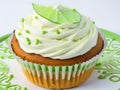 Light and Zesty Lemon Cupcakes with Whipped Cream Frosting - Generative AI Royalty Free Stock Photo