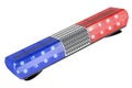 Lightbar, red and blue. 3D rendering Royalty Free Stock Photo