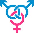 Lightblue and pink bisexual sign