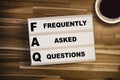 Lightbox or light box with acronym faq frequently asked questions