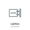 Lightbox outline vector icon. Thin line black lightbox icon, flat vector simple element illustration from editable city elements Royalty Free Stock Photo