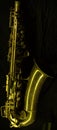 Lightbrush dark saxophone gold Royalty Free Stock Photo