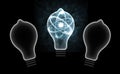 Lightbulb Atom 3D Illustration Royalty Free Stock Photo