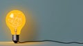 Lightbulb with atom inside, 3d rendering. Computer digital drawing.