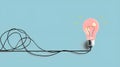 Lightbulb with atom inside, 3d rendering. Computer digital drawing.