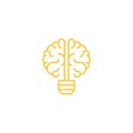 lightbulb brain, Brainstorming logo icon template