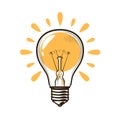 Lightbulb, bulb. Electricity, electric light, energy concept. Vector illustration