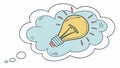Lightbulb in cloud: dreamy creative idea vector illustration, vector design Generative AI Royalty Free Stock Photo