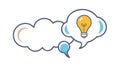 Lightbulb Cloud Thought Bubble, Inspiration and Creativity Icon, vector design Generative AI Royalty Free Stock Photo