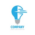 Lightbulb concept logo template design. Electric lamp logo sign. Creative idea inspiration logo symbol.