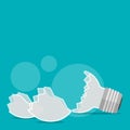 Egg crack lightbulb idea concept lightbulb crack ,bad idea concept Royalty Free Stock Photo