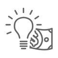 Lightbulb and Dollar Icon for a Moneymaking Idea