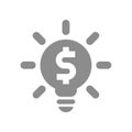 Lightbulb with dollar sign vector icon Royalty Free Stock Photo