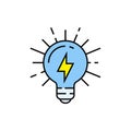 Lightbulb electricity line icon