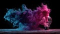 Exploding Idea: Light Bulb with Colorful Powder Royalty Free Stock Photo