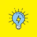 Lightbulb energy line icon