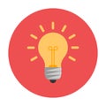 Lightbulb flat icon Royalty Free Stock Photo