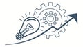 Lightbulb, gear, arrow: creative problem-solving progress, vector design Generative AI Royalty Free Stock Photo