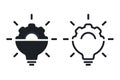 Lightbulb gear icon. Illustration vector