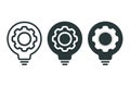 Lightbulb gear icon. Illustration vector