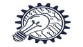 Lightbulb, gears, circuit: innovative tech ideas, vector design Generative AI Royalty Free Stock Photo
