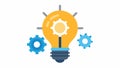 A lightbulb with gears inside representing the idea generation process and the transformation of concepts into tangible Royalty Free Stock Photo