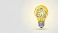 Lightbulb with Gears Inside Representing Innovation and Problem Solving Royalty Free Stock Photo