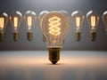 A lightbulb glowing with copy space background for creative thinking, problem solving solution, brainstorming, innovating concept