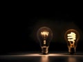 A lightbulb glowing with copy space background for creative thinking, problem solving solution, brainstorming, innovating concept