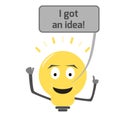 Lightbulb got an idea Royalty Free Stock Photo