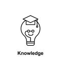 Lightbulb, graduated icon. Element of creative thinkin icon witn name. Thin line icon for website design and development, app