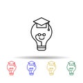 Lightbulb, graduated multi color style icon. Simple thin line, outline vector of creative thinking icons for ui and ux, website or