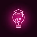 Lightbulb, graduated neon icon. Elements of Creative thinking set. Simple icon for websites, web design, mobile app, info graphics