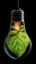 Illuminating Growth: Nature\'s Lightbulb Royalty Free Stock Photo