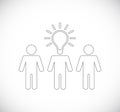 Lightbulb head of leader - teamwork icon