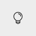 Lightbulb icon in a flat design in black color. Vector illustration eps10