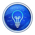 Lightbulb icon futuristic blue round button vector illustration