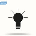 Lightbulb icon idea symbol on white background- vector Royalty Free Stock Photo