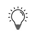 Lightbulb icon isolated on white background Royalty Free Stock Photo